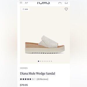 Toms Diana Mule. Size 9.5. New with tags